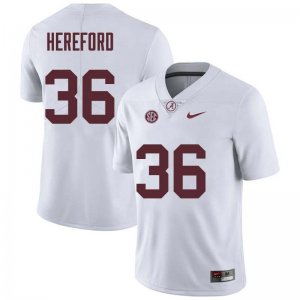 NCAA Men's Alabama Crimson Tide #36 Mac Hereford Stitched College Nike Authentic White Football Jersey DY17T58ML